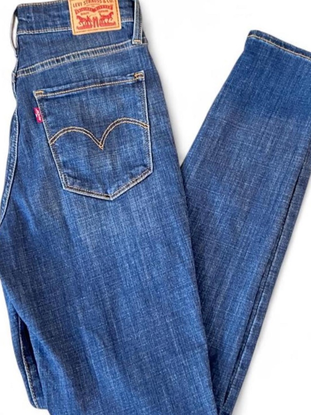 Levi’s 721 High Rise Skinny Jeans Women’s 27 Dark Blue Stretch Denim 28" Inseam